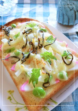 蒲鉾×玉葱の塩昆布おかか和トースト-レシピのメイン写真