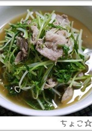 水菜と豚肉のサッと煮-レシピのメイン写真