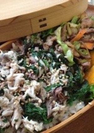 サバと春菊ご飯のお弁当-レシピのメイン写真