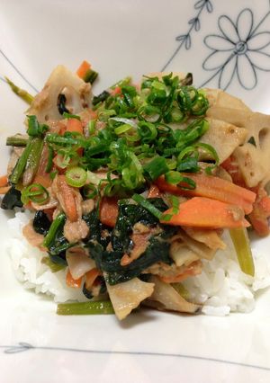 ツナと蓮根のマヨ風味きんぴら丼-レシピのメイン写真