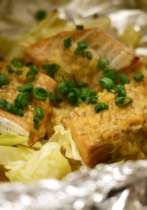 鮭の麦味噌ホイル焼き-レシピのメイン写真