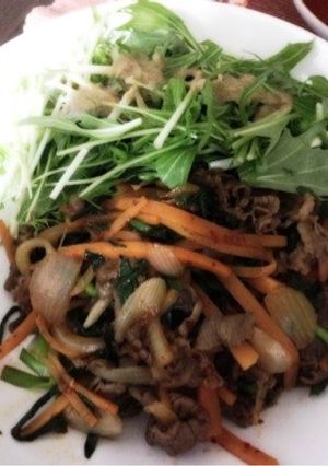簡単節約！余ったニラと牛肉韓国風炒め物♪-レシピのメイン写真