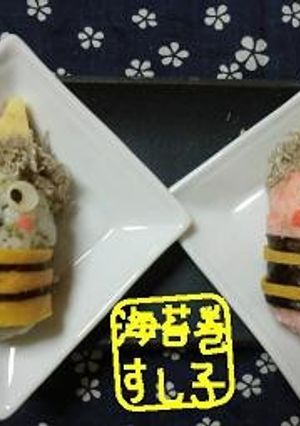 『青オニと赤オニ』の簡単デコずし-レシピのメイン写真