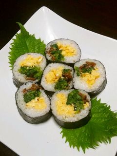 菜の花ごま和えヘルシー巻き寿司(恵方巻)-レシピのメイン写真