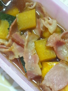 弁当☆かぼちゃベーコン煮 レンジで簡単!-レシピのメイン写真