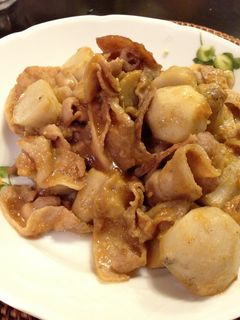 里芋と豚バラ肉のごま味噌炒め-レシピのメイン写真