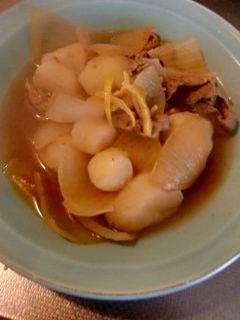 きくいも+玉ねぎ+牛肉の、ナツメグ醤油煮-レシピのメイン写真