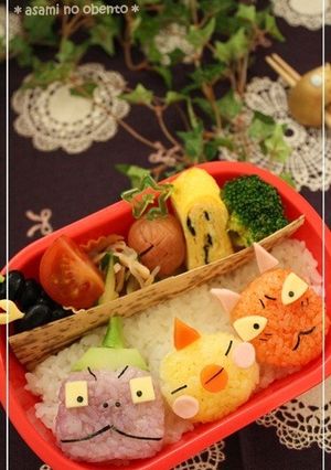 キャラ弁＊子鬼トリオの節分弁-レシピのメイン写真