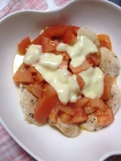 超簡単☆ササミとトマトのチーズ焼き-レシピのメイン写真