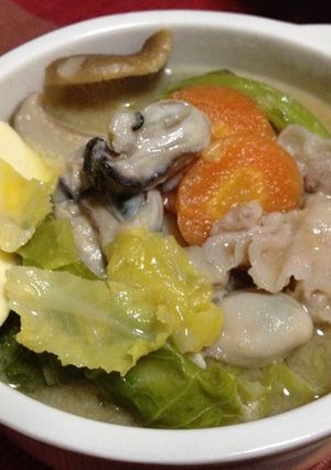 【牡蠣で美味！！】豚バラの味噌バター鍋-レシピのメイン写真