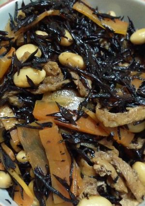 栄養満点！ お豆入りひじきの煮物♪-レシピのメイン写真