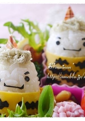角はピックde俵おにぎりの鬼☆キャラ弁-レシピのメイン写真