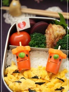 節分*赤鬼ウインナーのキャラ弁-レシピのメイン写真