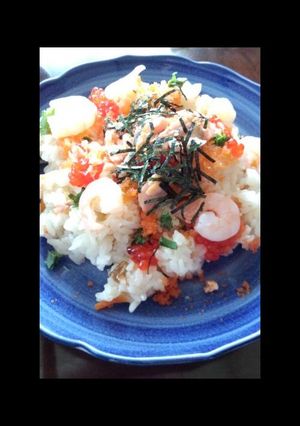 イクラとエビのプチプチ海鮮ちらしプレート-レシピのメイン写真