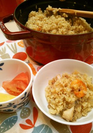 ストウブで洋風炊き込みご飯-レシピのメイン写真