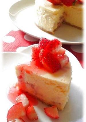 いちごとホワイトチョコのNYチーズケーキ-レシピのメイン写真