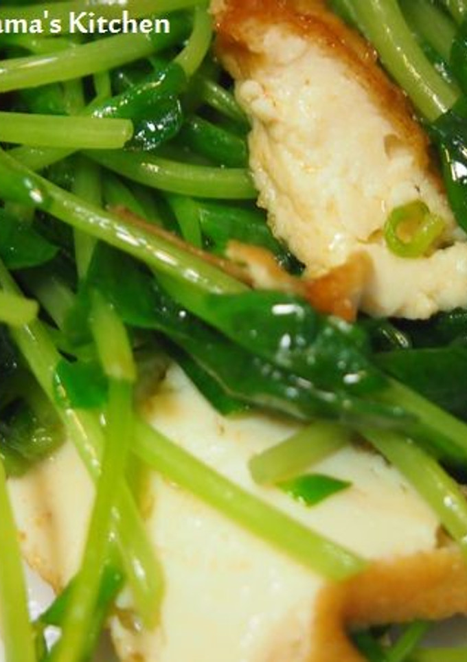 豆苗と厚揚げの炒めもの-レシピのメイン写真