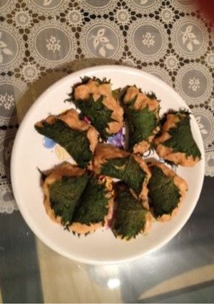 鶏ひき肉のシソはさみ焼き-レシピのメイン写真