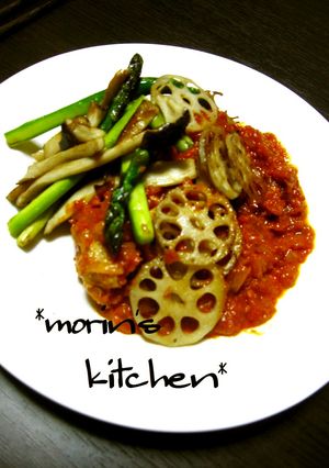 チキンのトマト煮込みグリル野菜ぞえ-レシピのメイン写真