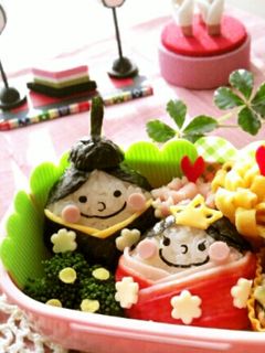 簡単!可愛い♪キャラ弁当♪ひな祭りだよ♪-レシピのメイン写真