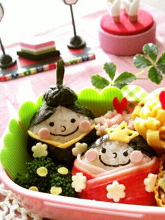 簡単!可愛い♪キャラ弁当♪ひな祭りだよ♪-レシピのメイン写真
