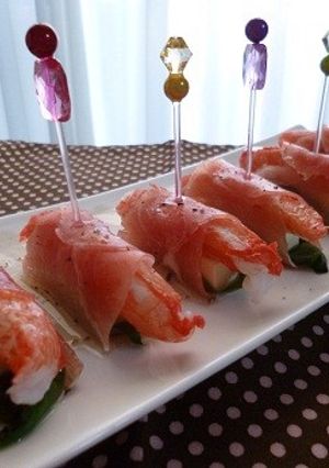 カニかまとクリームチーズの生ハム巻き-レシピのメイン写真