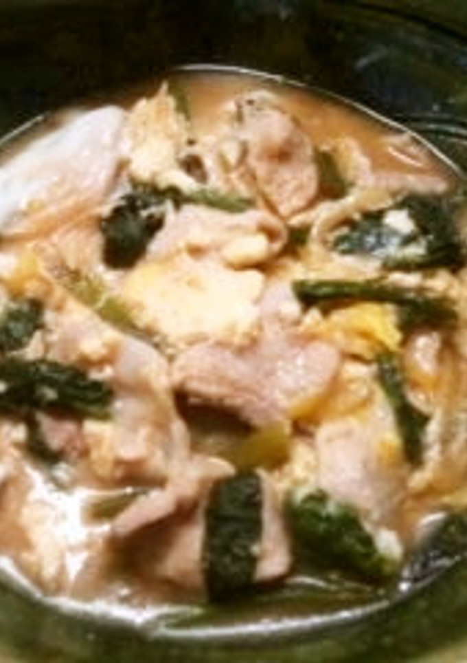 豚肉とほうれん草の卵とじ-レシピのメイン写真