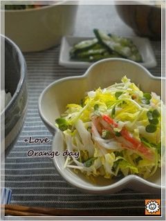 白菜とかにかまの柚子マヨあえ-レシピのメイン写真