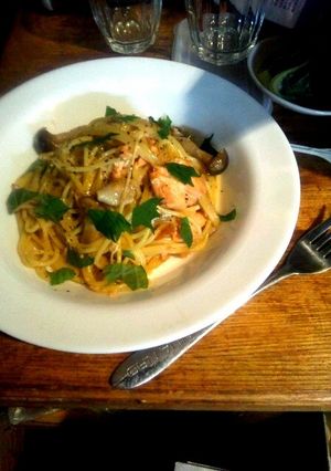 和風♠たっぷりきのこと鮭のクリームパスタ-レシピのメイン写真