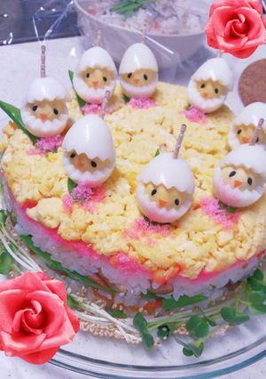 『ひな祭りちらしケーキ』-レシピのメイン写真