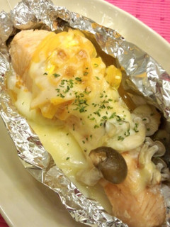 あとのせチーズの鮭ホイル焼き☆塩麹-レシピのメイン写真