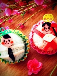 キャラ弁☆カップおにぎりお雛様♡-レシピのメイン写真