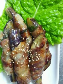 茄子の豚バラ&大葉巻き-レシピのメイン写真