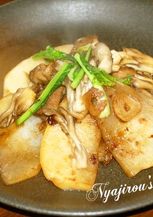カブと舞茸のにんにくバターしょう油炒め-レシピのメイン写真
