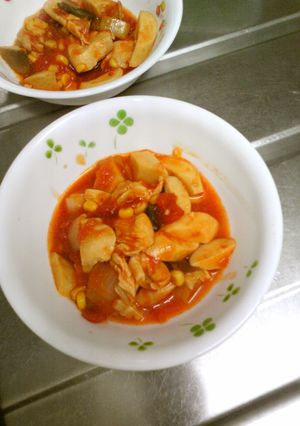 鶏むね肉とエリンギのトマト煮-レシピのメイン写真