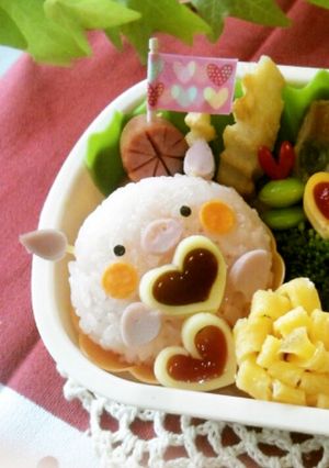 バレンタイン♪キャラ弁にチョコビスケット-レシピのメイン写真