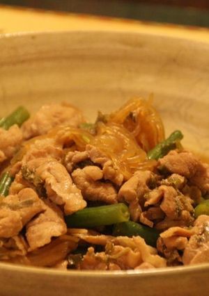 豚肉と糸こんにゃくの炒め煮：八方美人で-レシピのメイン写真