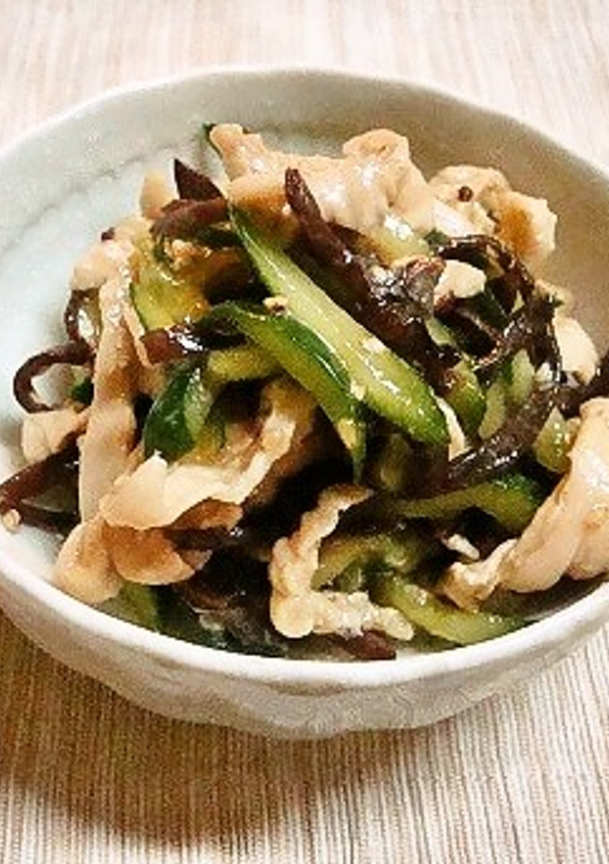 簡単✿きくらげと鶏皮ときゅうりの和え物✿-レシピのメイン写真