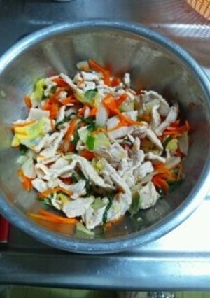 11月5日晩飯【豚肉のポン酢サラダ】-レシピのメイン写真