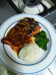 10月15日晩飯【鮭の照り焼き】-レシピのメイン写真