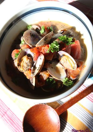 あさりときのこのガーリックトマト煮-レシピのメイン写真