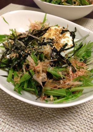 水菜の温玉サラダ-レシピのメイン写真