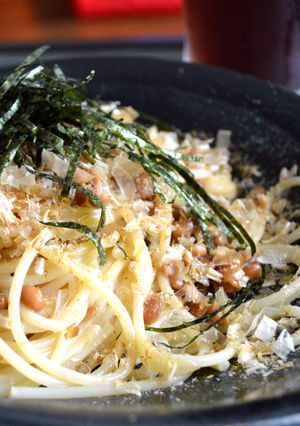 鰹節たっぷり納豆パスタ　簡単1人ランチに-レシピのメイン写真