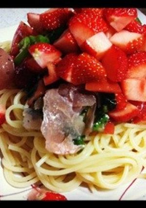 わさび香るイチゴの冷製パスタ-レシピのメイン写真