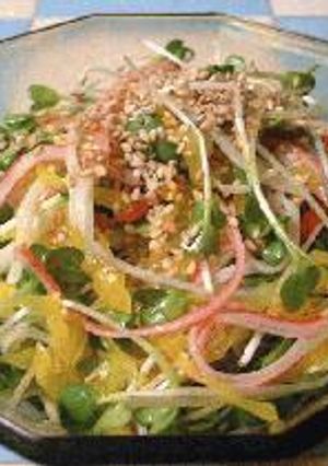 貝割れ☆カニカマ☆たくあんの和え物-レシピのメイン写真