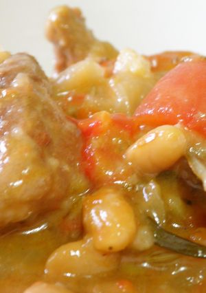 大豆と豚肩トマト煮込み-レシピのメイン写真
