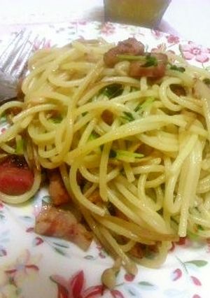♫豆苗とベーコンの簡単和風パスタ♪-レシピのメイン写真