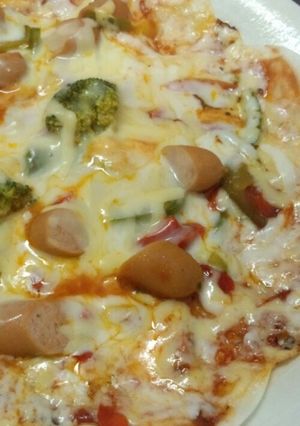 餃子の皮でパプリカピザ(余り物OK)-レシピのメイン写真