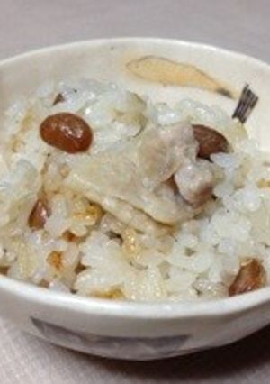 節分大豆と鶏肉の炊き込みごはん-レシピのメイン写真