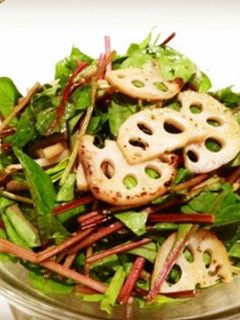 レンコンとほうれん草の和風サラダ-レシピのメイン写真